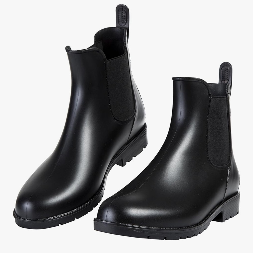 Waterproof Black Chelsea Rain Boots